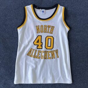 Vintage Russell North Allegheny Jersey Womens 16 White Basketball Made USA 90s